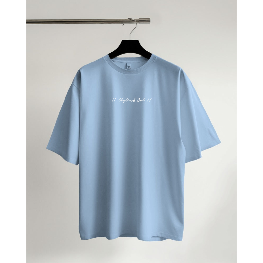 StylishOwl - Classic Oversized T-Shirt (Baby Blue)