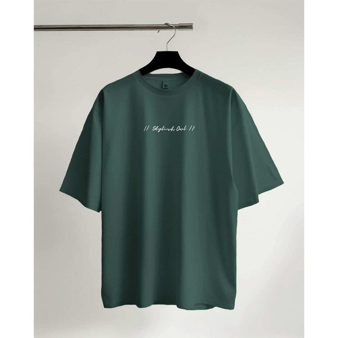 StylishOwl - Classic Oversized T-Shirt (Bottle Green)