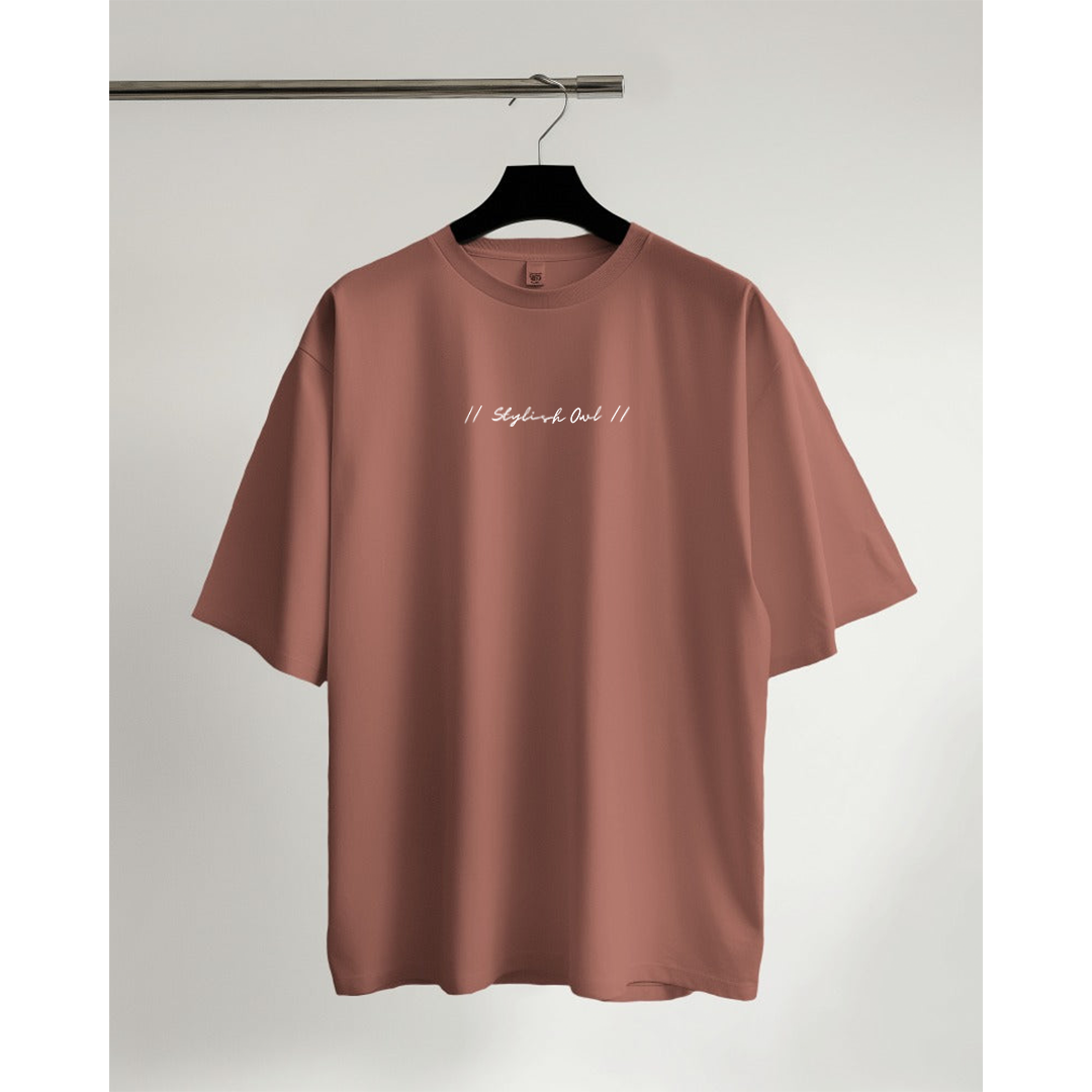 StylishOwl - Classic Oversized T-Shirt (Coral)