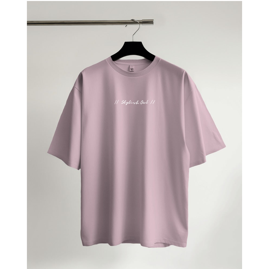 StylishOwl - Classic Oversized T-Shirt (Light Baby Pink)