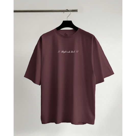 StylishOwl - Classic Oversized T-Shirt (Maroon)