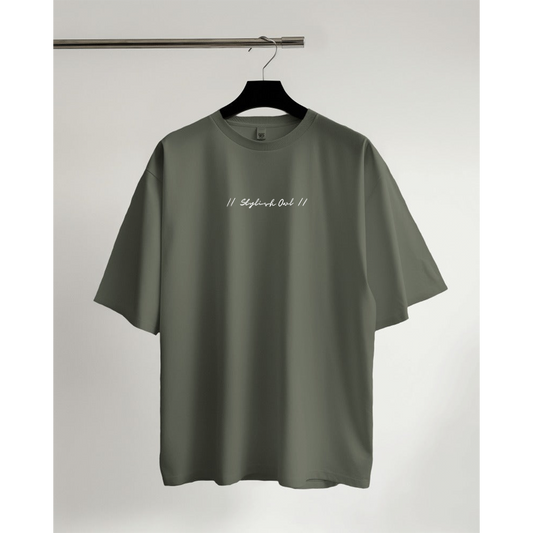 StylishOwl - Classic Oversized T-Shirt (Olive Green)