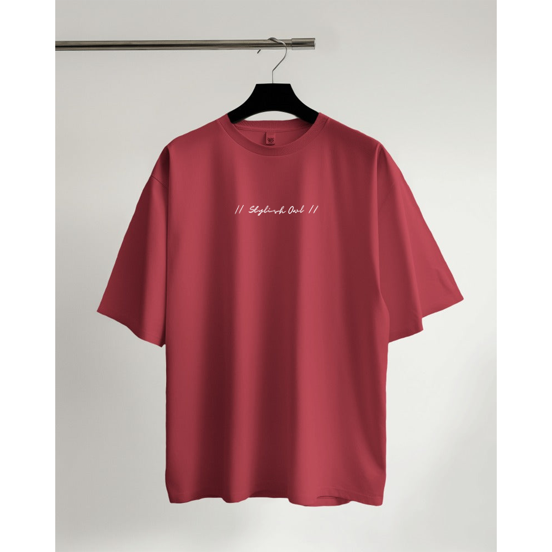 StylishOwl - Classic Oversized T-Shirt (Red)