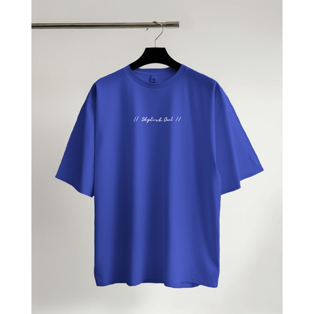 StylishOwl - Classic Oversized T-Shirt (Royal Blue)