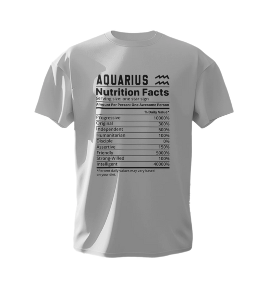 Aquarius Nutrition Facts Unisex White T-Shirt