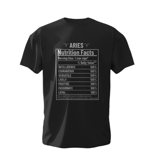 Aries Nutrition Facts Unisex T-shirt