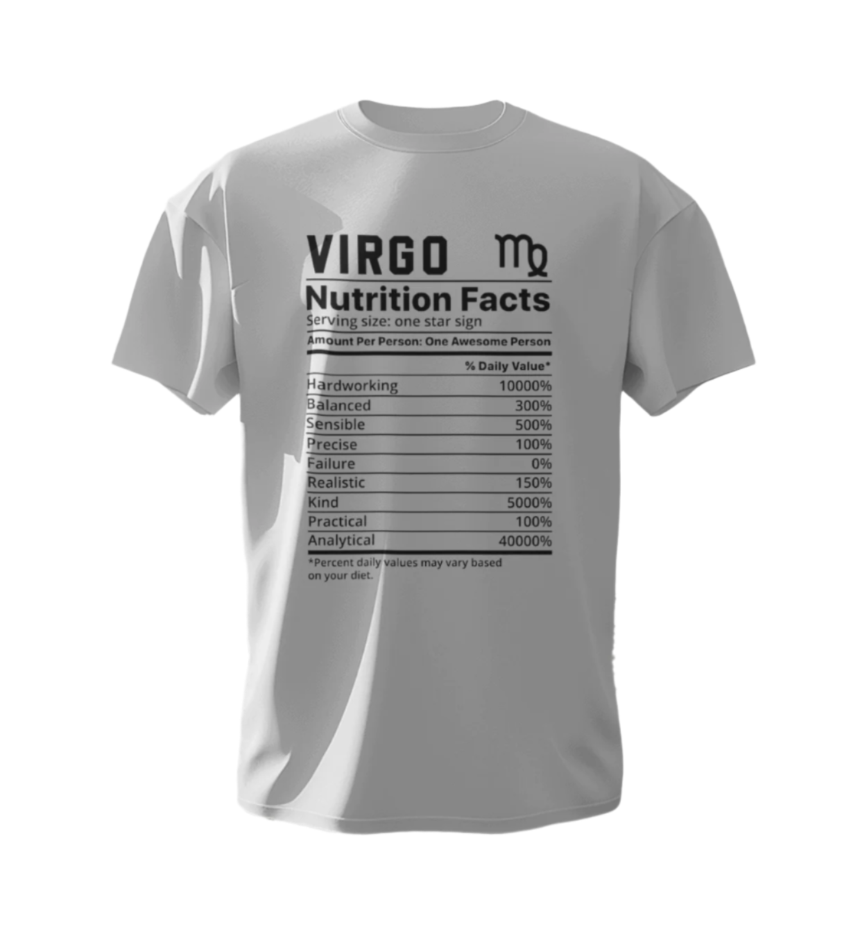 Virgo Nutrition Facts Unisex White T-Shirt